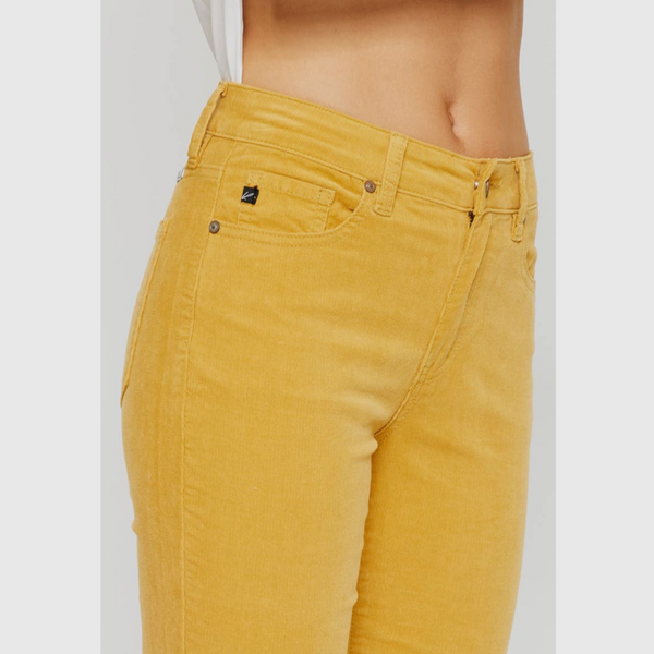 Mustard High Rise Corduroy Skinny Flare Jeans
