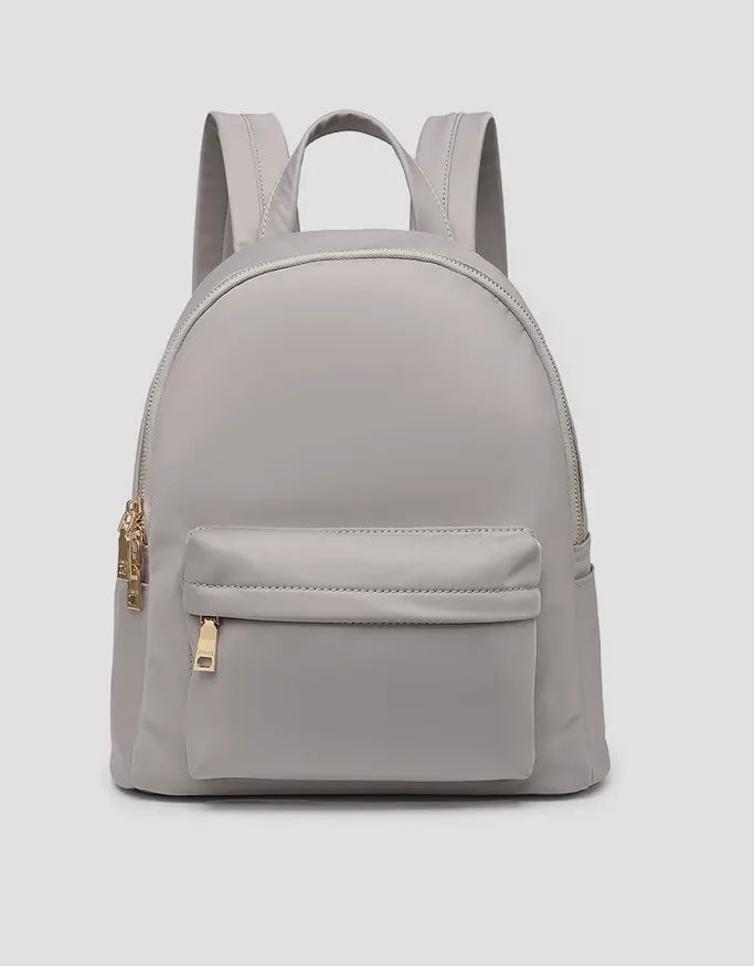 Gray Phina Backpack w/Front Zip Pocket