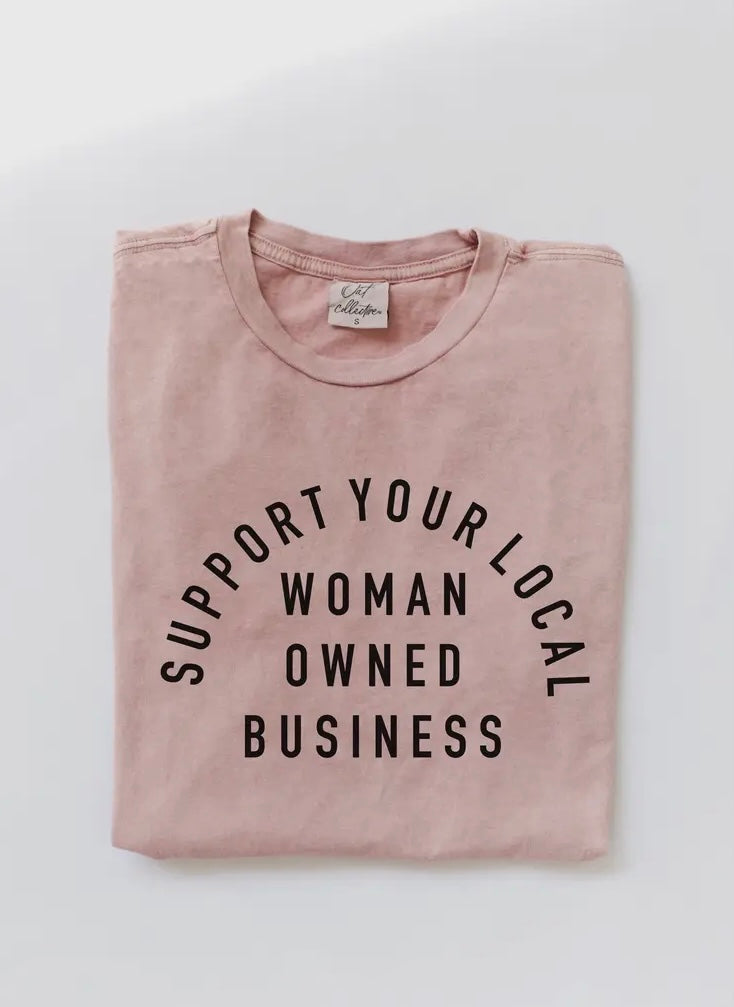 Soft Pink Mineral Graphic Support your Local Woman owned business tee