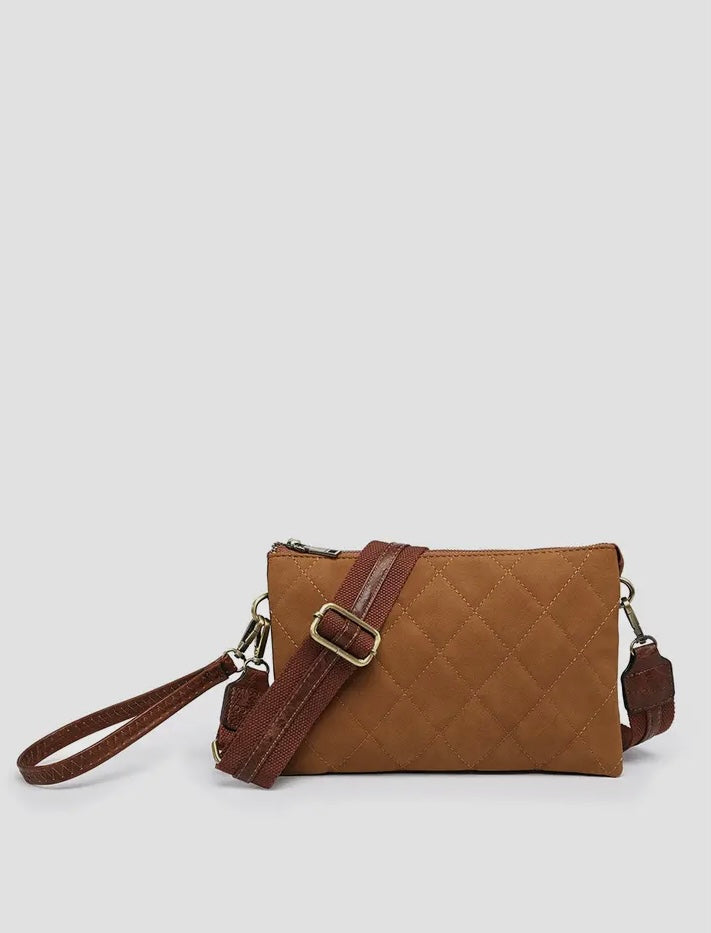 Brown Izzy quilted crossbody