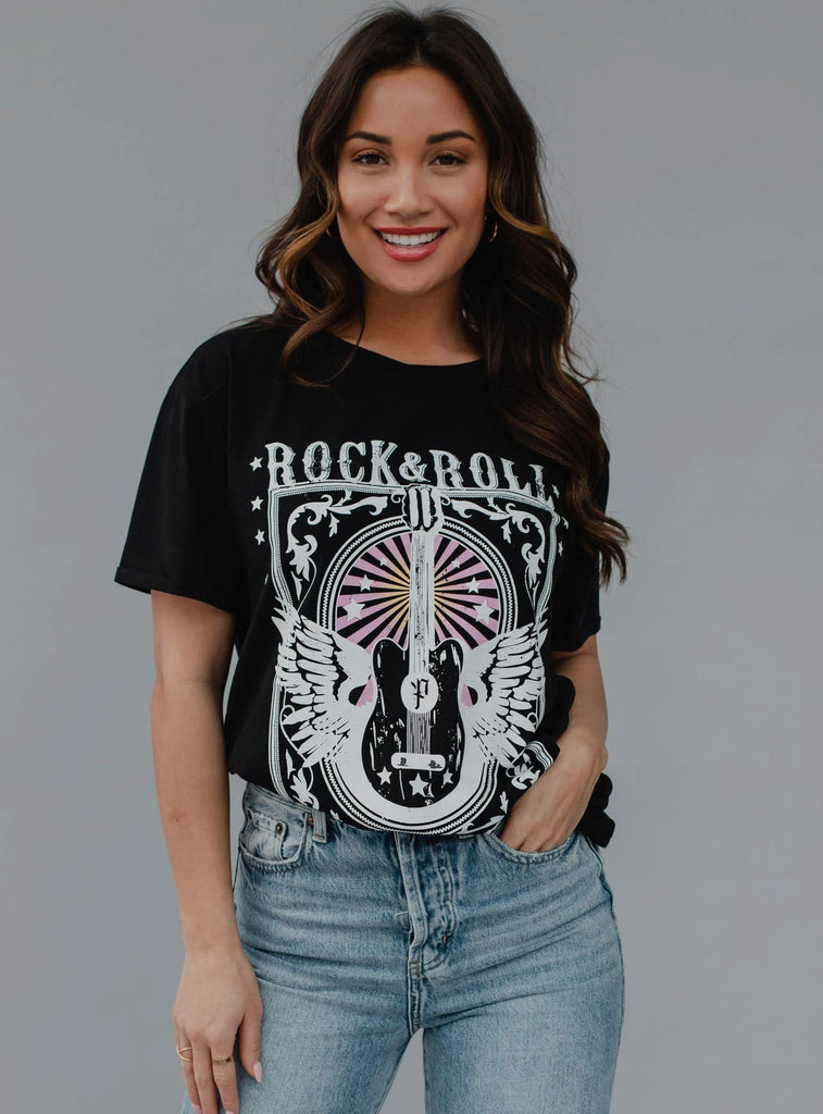 Black Rock & Roll guitar tee