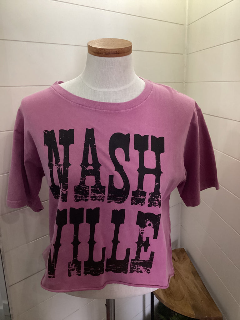 Pink  Nashville short sleeve graphic tee