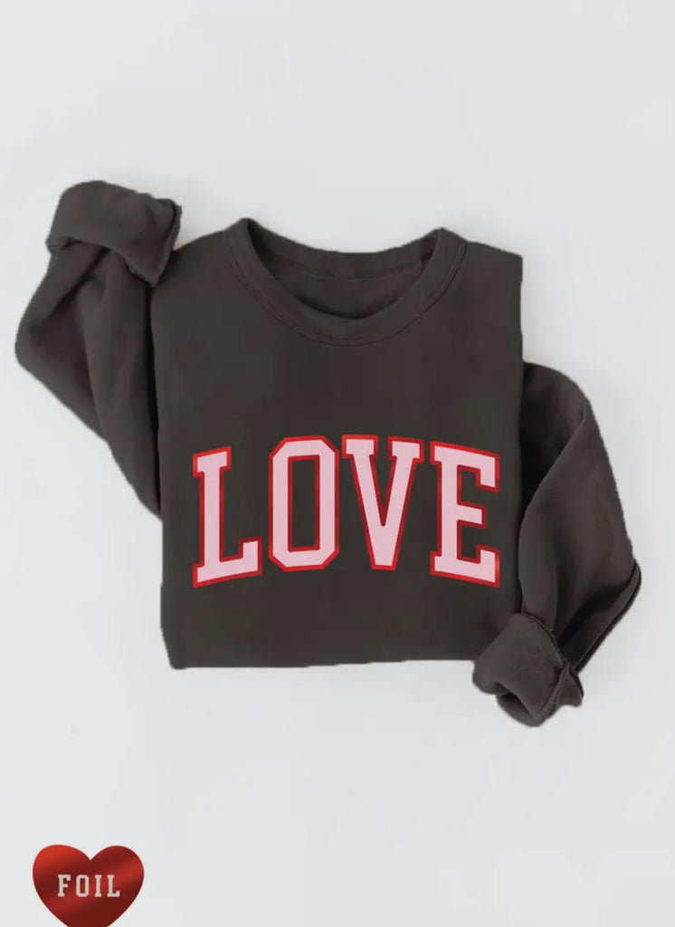 Black LOVE Foil Graphic Sweatshirt