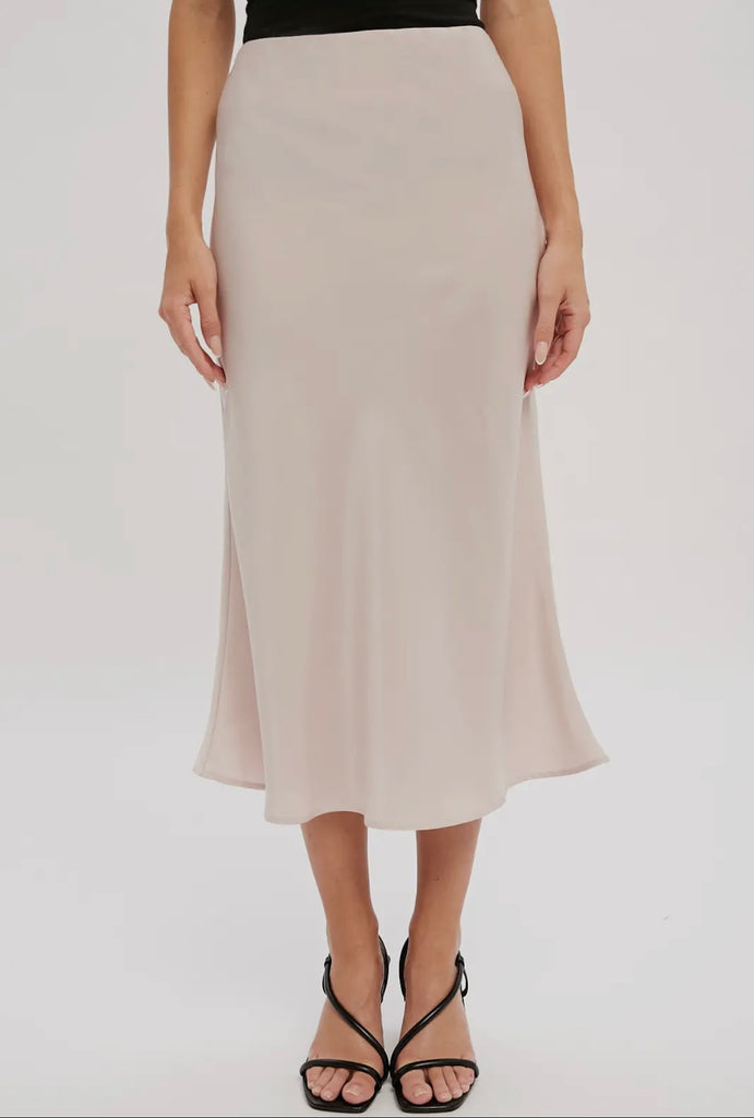 Pearl Satin Midi Skirt