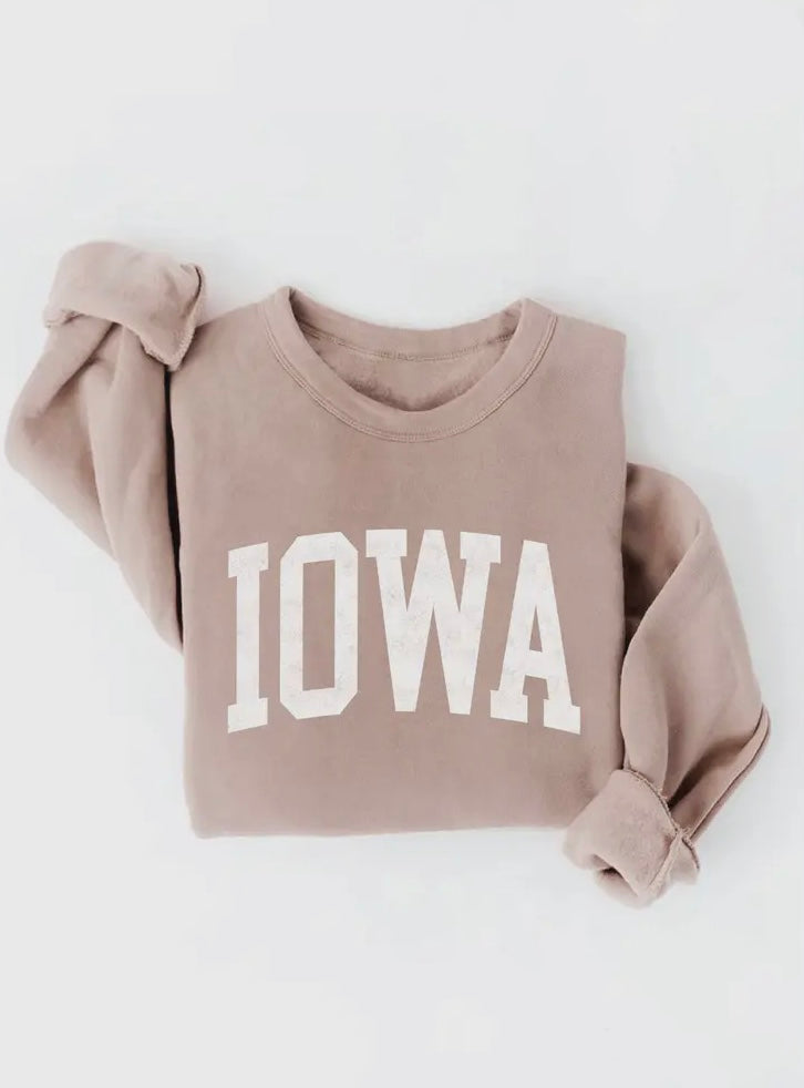 Tan Iowa Graphic Sweatshirt