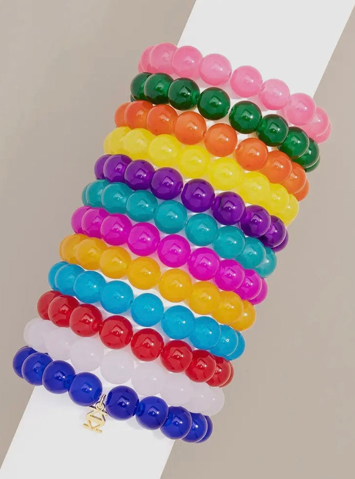 Glass bead stretch bracelets