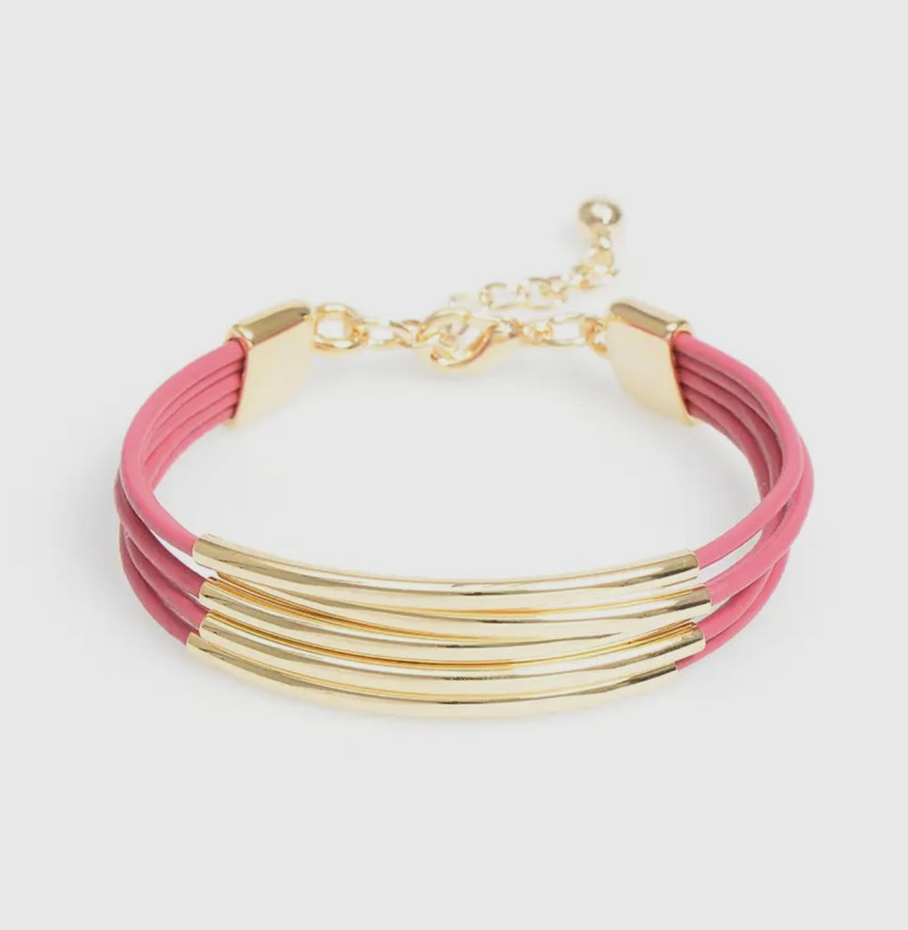 Hot Pink Thin Line Between style bracelet