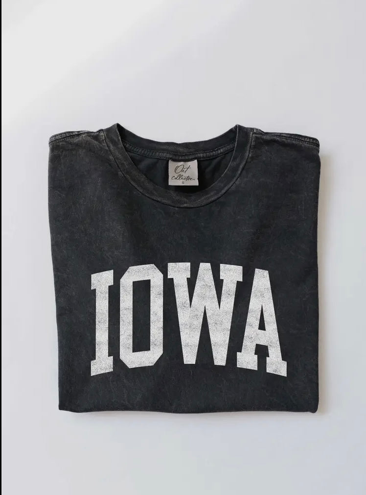 IOWA Mineral Washed Mineral Black Graphic tee