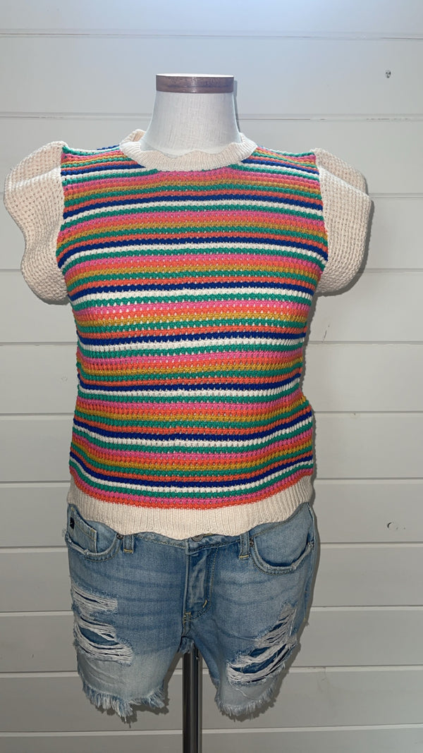 Multi-color knit top
