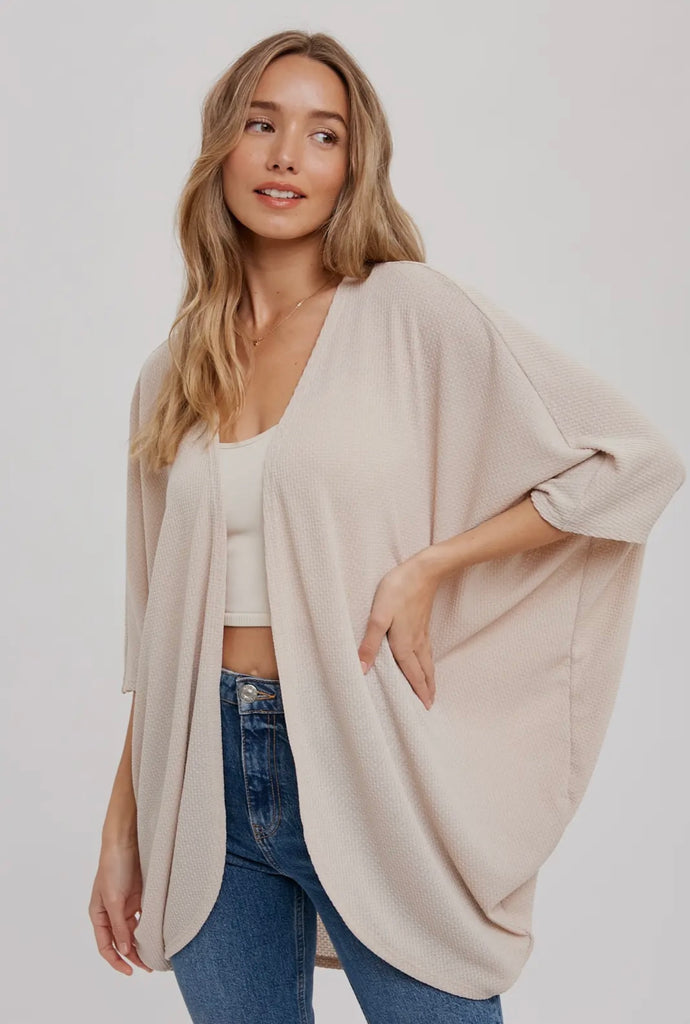 Oatmeal lightweight dolman cardigan