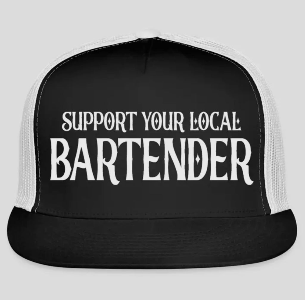 Support your local bartender hat-black/black