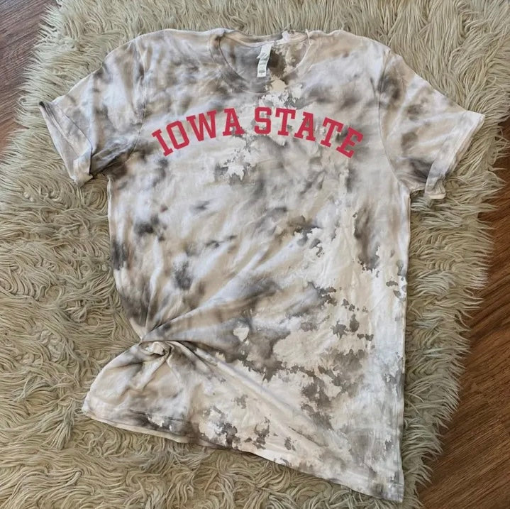 Iowa State Homegrown Collection tee-tie dye/cardinal red